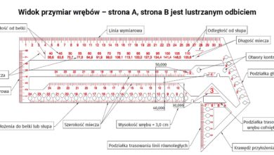 Przymiar do trasowania wrębów ciesielskich Jan Grycuk Nasz Dekarz