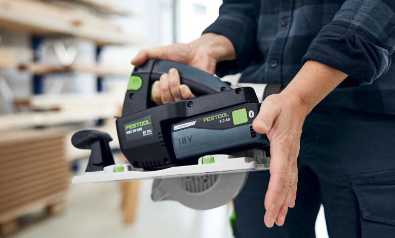 nowa akumulatorowa, przenośna pilarka tarczowa HKC 55 K Festool
